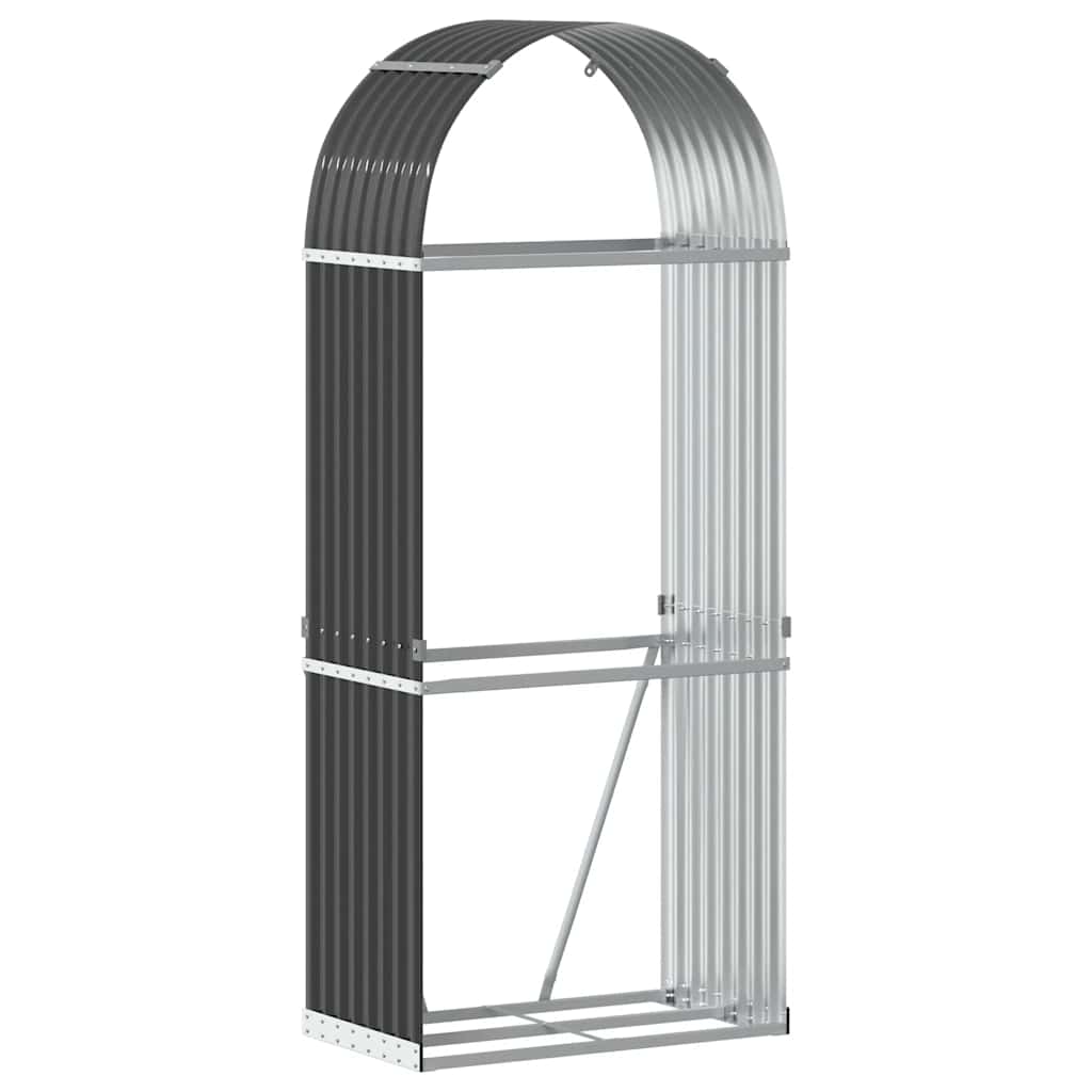 Portalegna Antracite 80x45x190 cm Acciaio Zincato