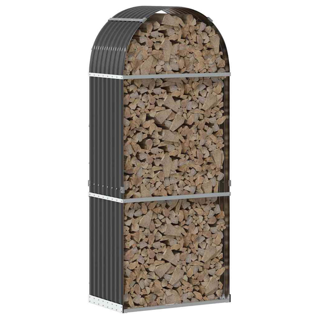 Portalegna Antracite 80x45x190 cm Acciaio Zincato