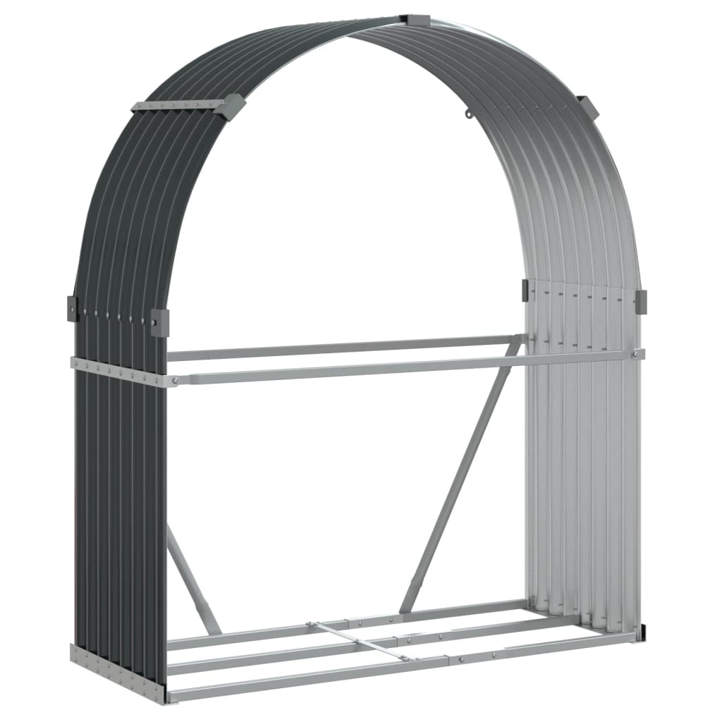 Portalegna Antracite 120x45x140 cm Acciaio Zincato