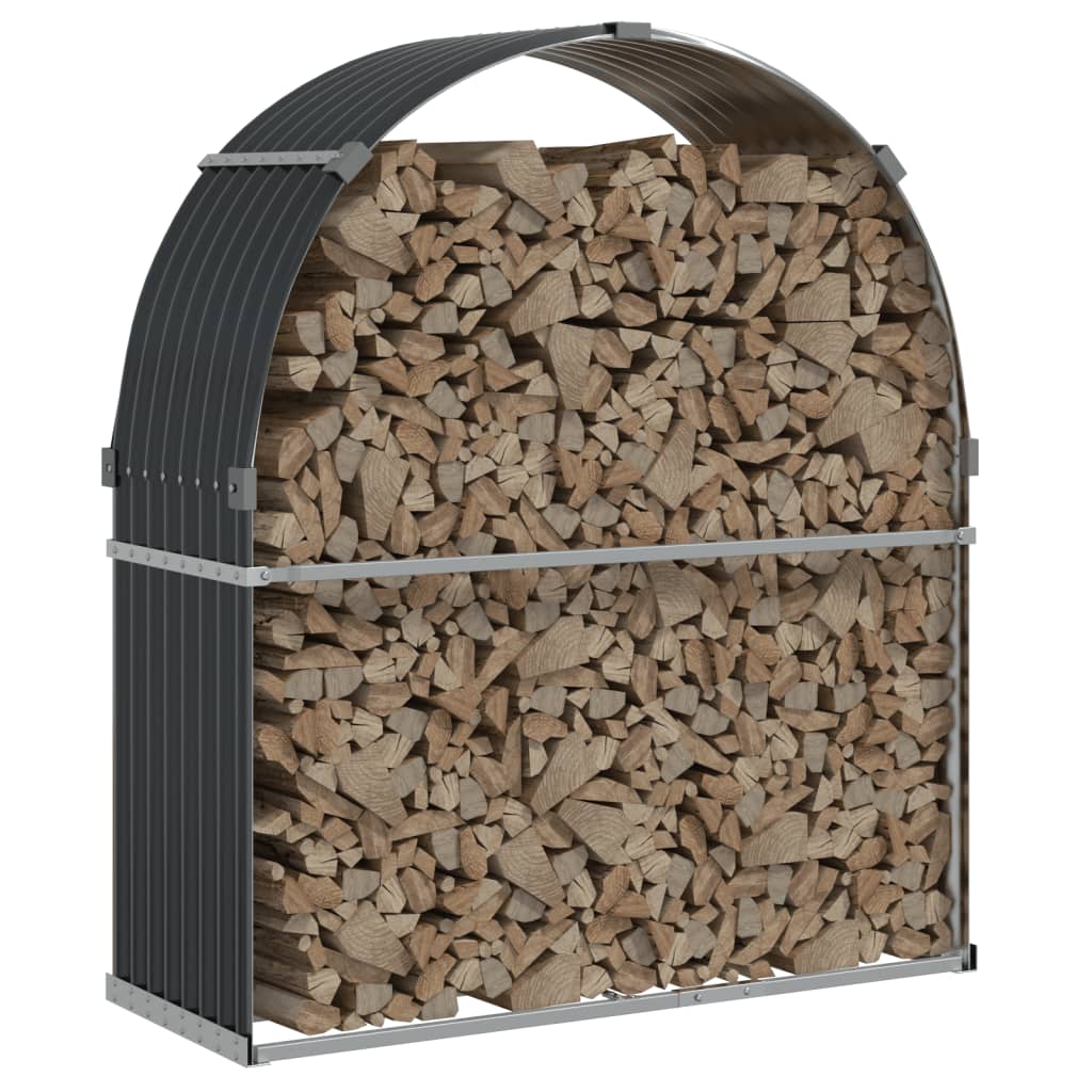 Portalegna Antracite 120x45x140 cm Acciaio Zincato