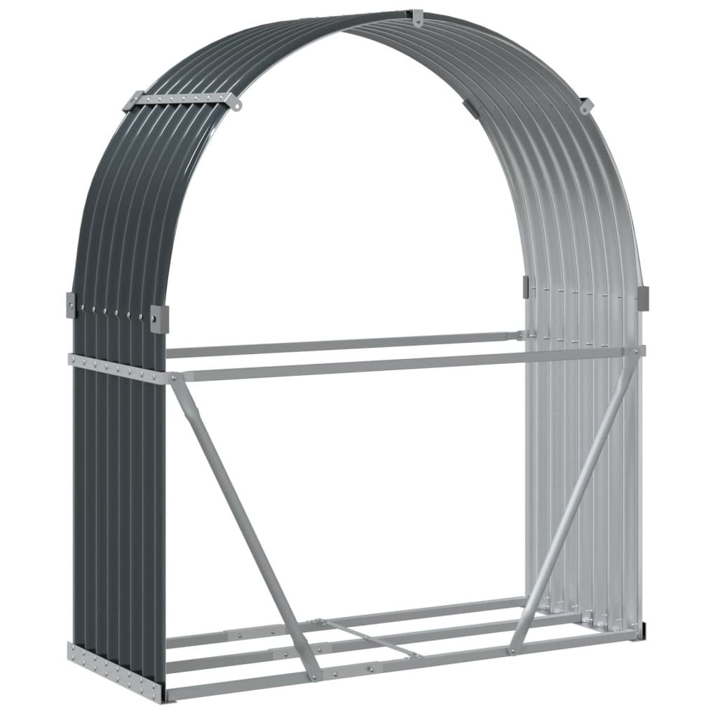 Portalegna Antracite 120x45x140 cm Acciaio Zincato