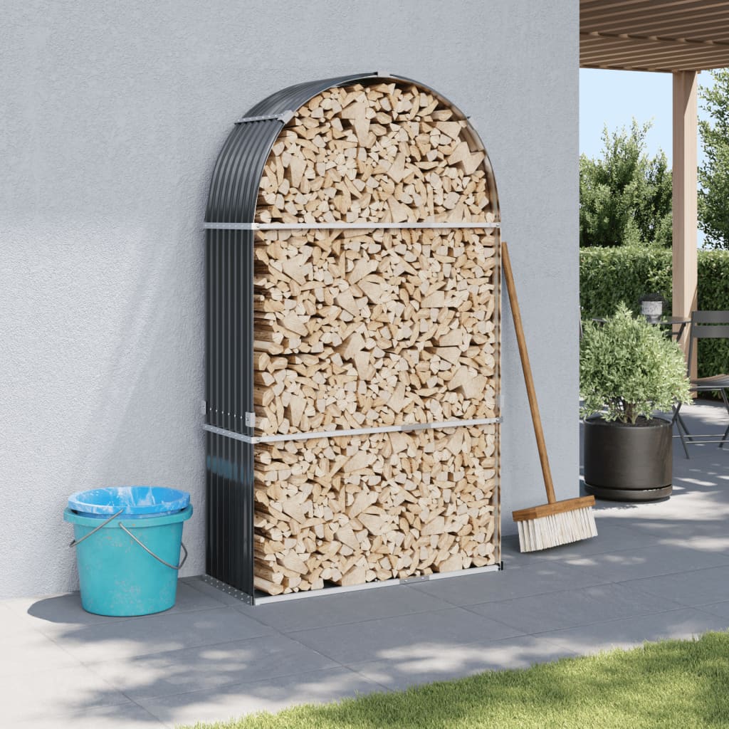 Portalegna Antracite 120x45x210 cm Acciaio Zincato