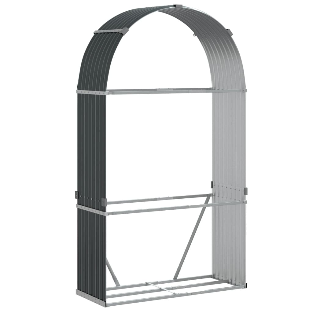 Portalegna Antracite 120x45x210 cm Acciaio Zincato