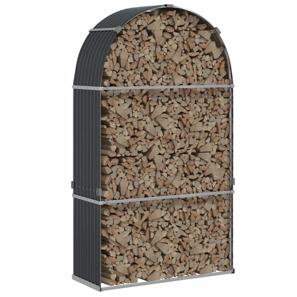 Portalegna Antracite 120x45x210 cm Acciaio Zincato