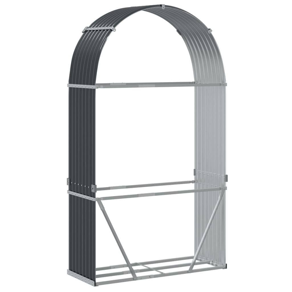 Portalegna Antracite 120x45x210 cm Acciaio Zincato