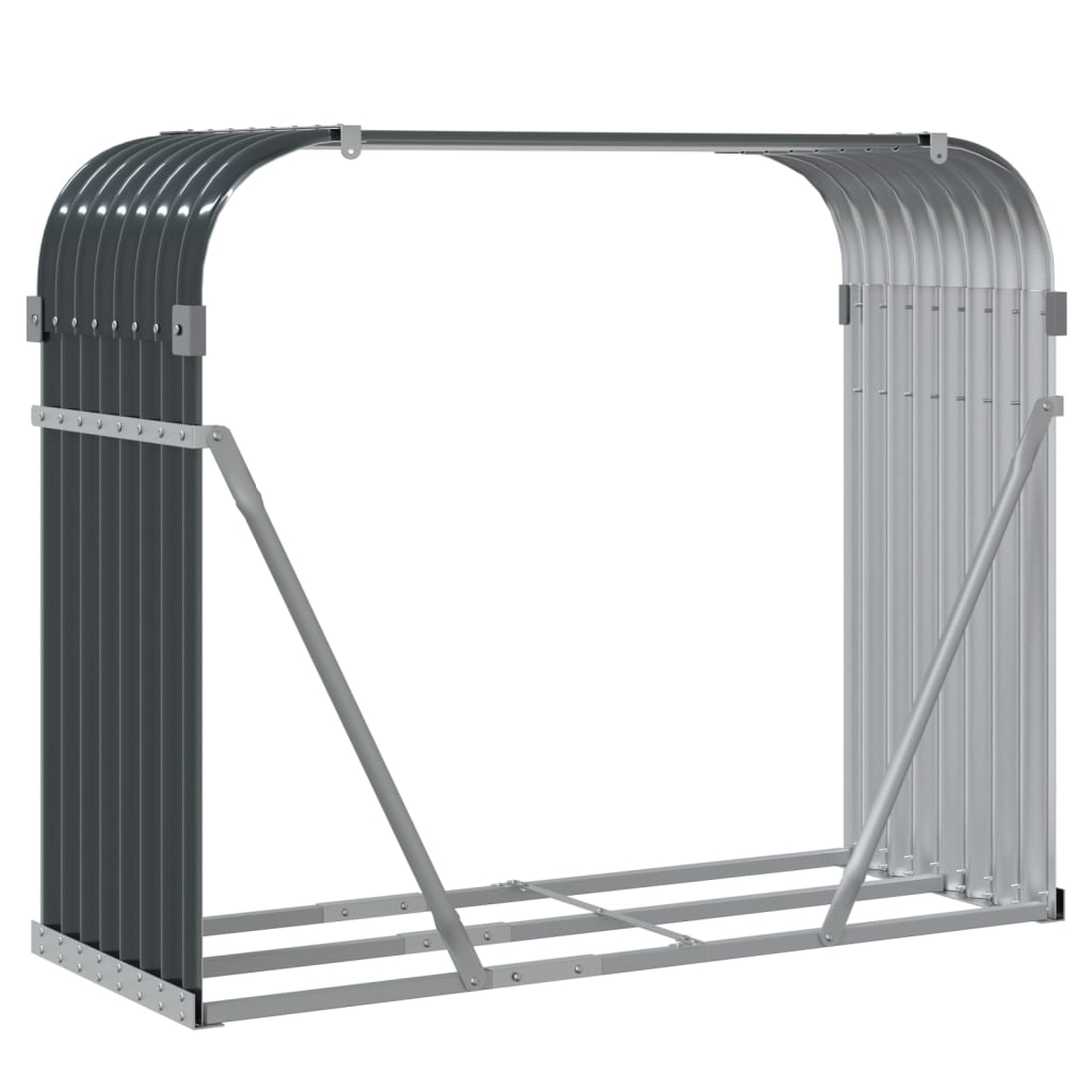 Portalegna Antracite 120x45x100 cm Acciaio Zincato