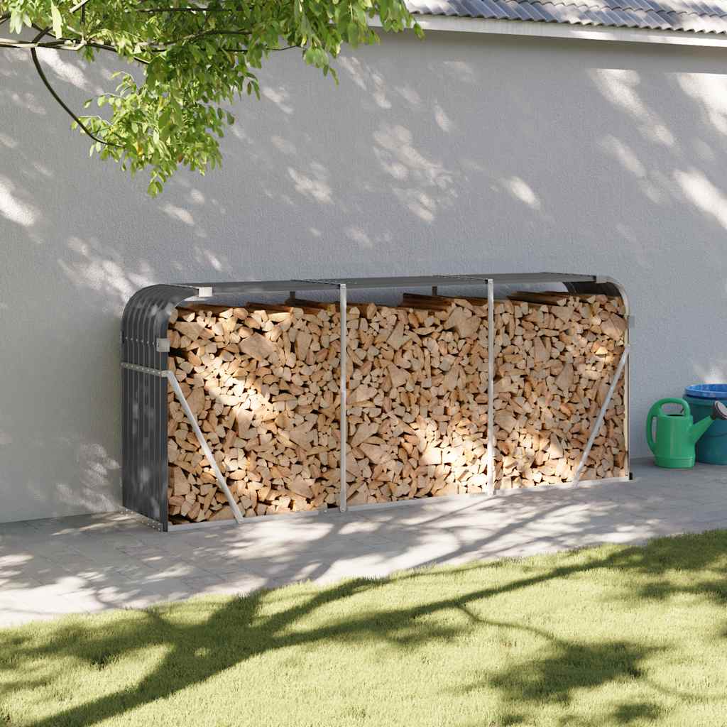 Portalegna Antracite 234x45x100 cm Acciaio Zincato