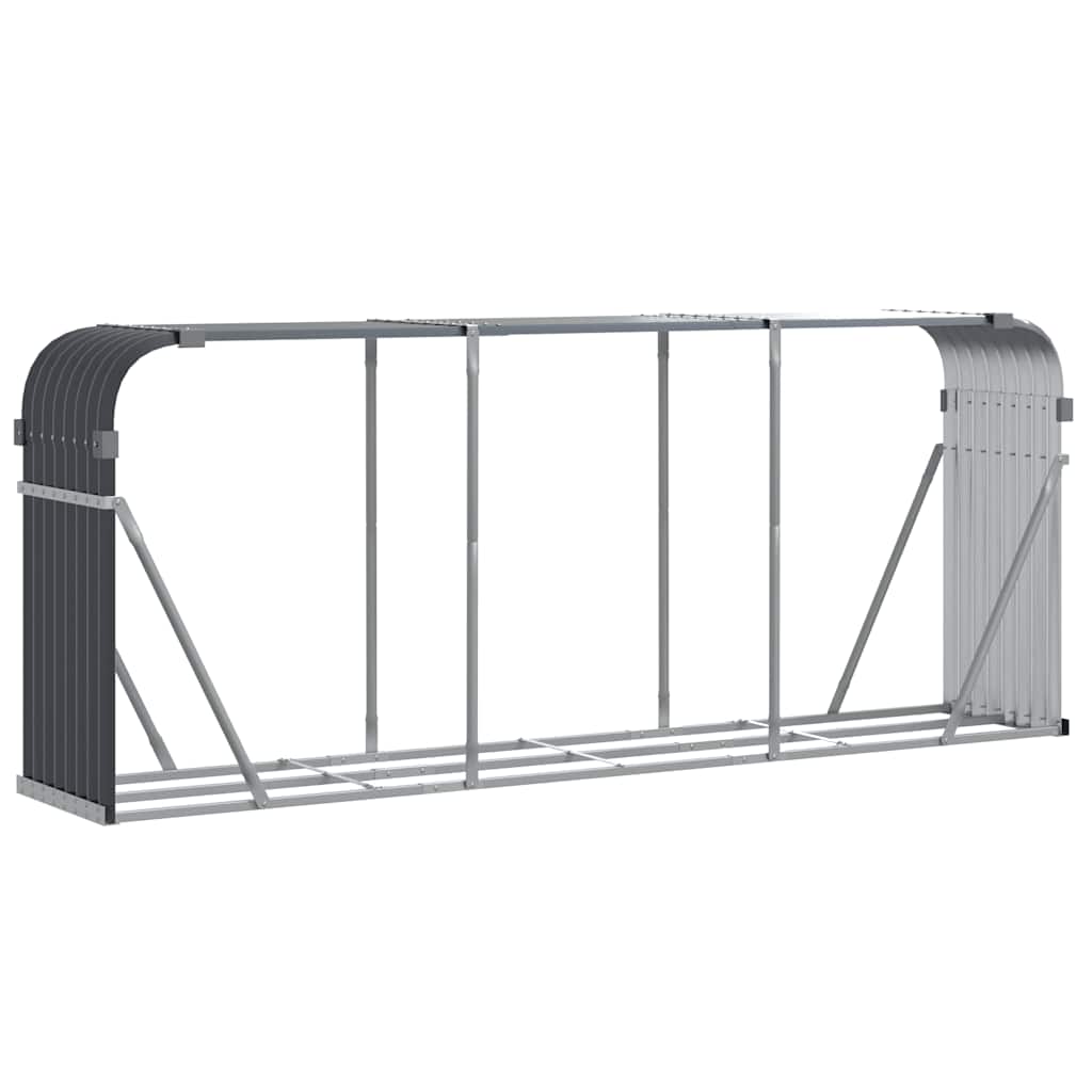 Portalegna Antracite 234x45x100 cm Acciaio Zincato
