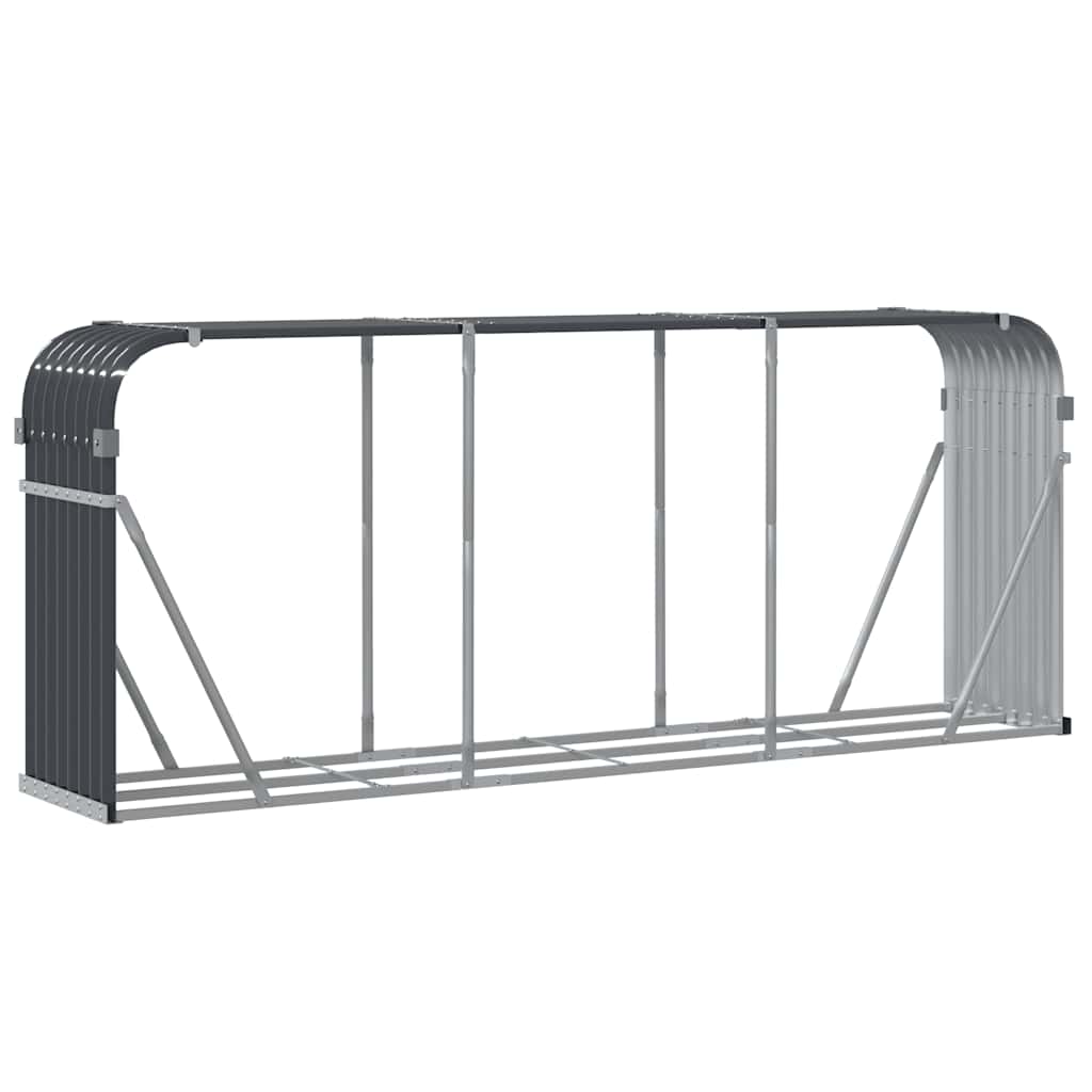 Portalegna Antracite 234x45x100 cm Acciaio Zincato