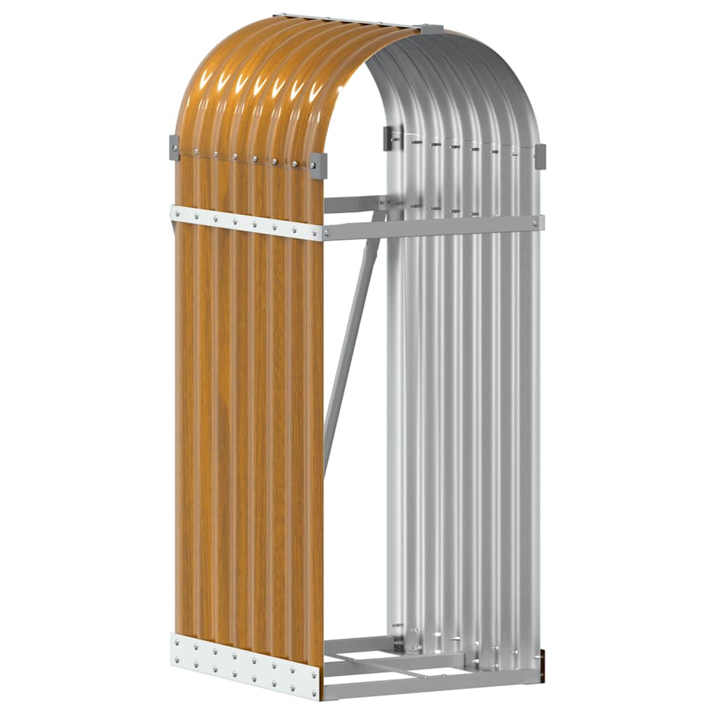 Portaceppi Effetto Legno 40x45x100 cm in Acciaio Zincato
