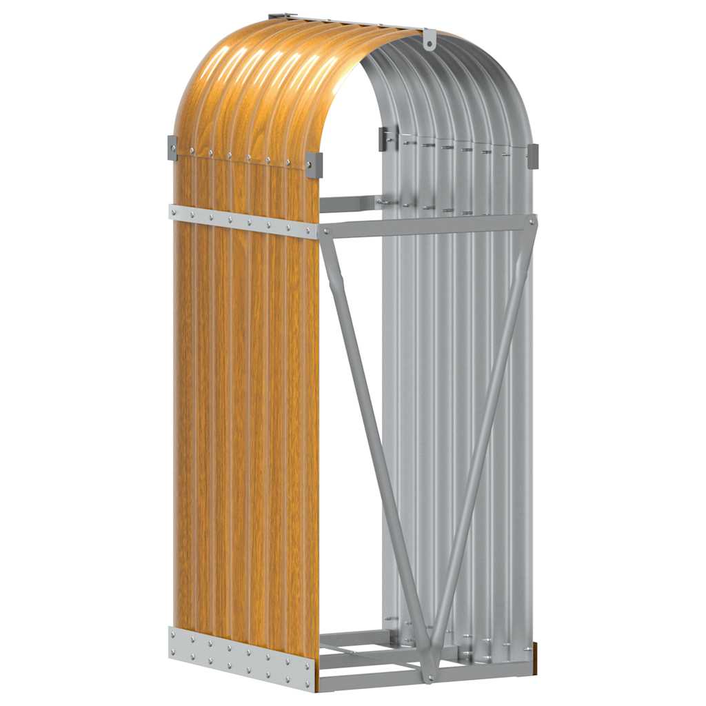 Portaceppi Effetto Legno 40x45x100 cm in Acciaio Zincato