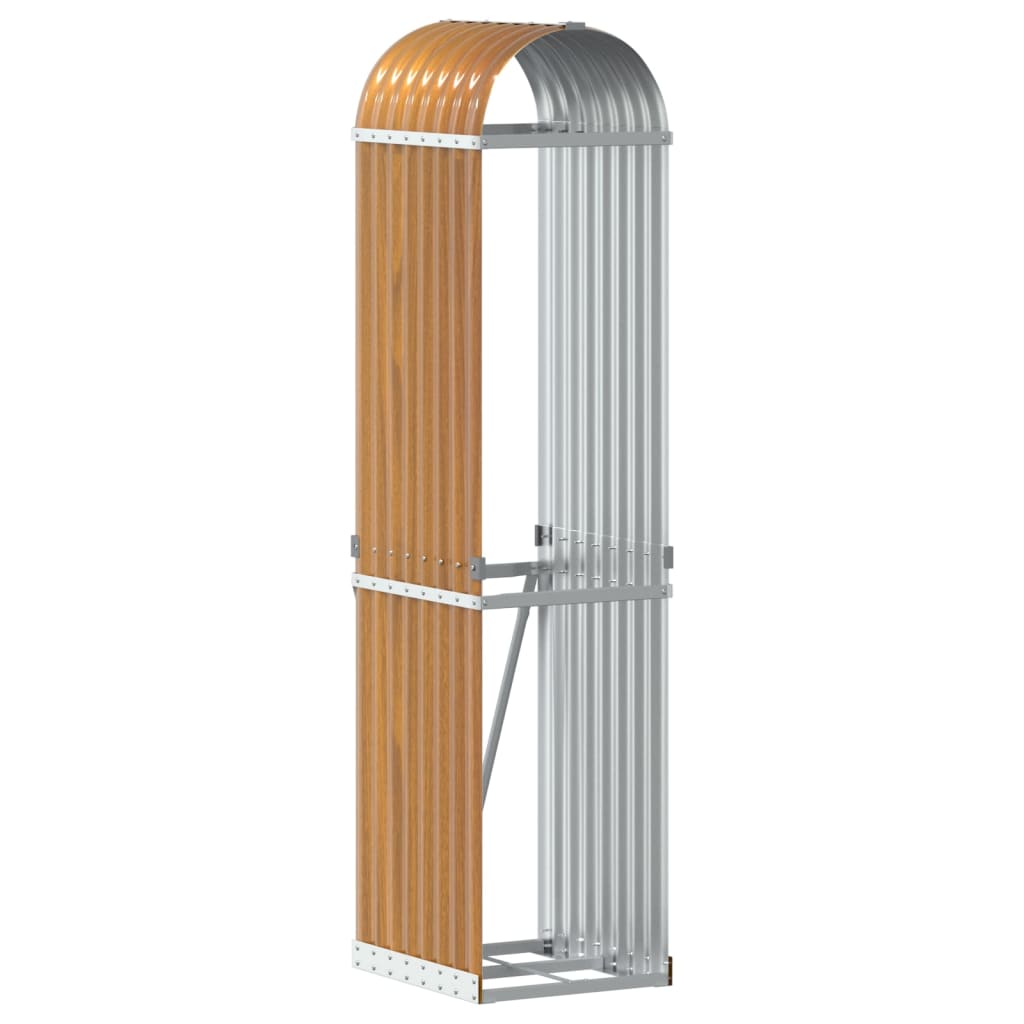 Portaceppi Effetto Legno 40x45x170 cm in Acciaio Zincato