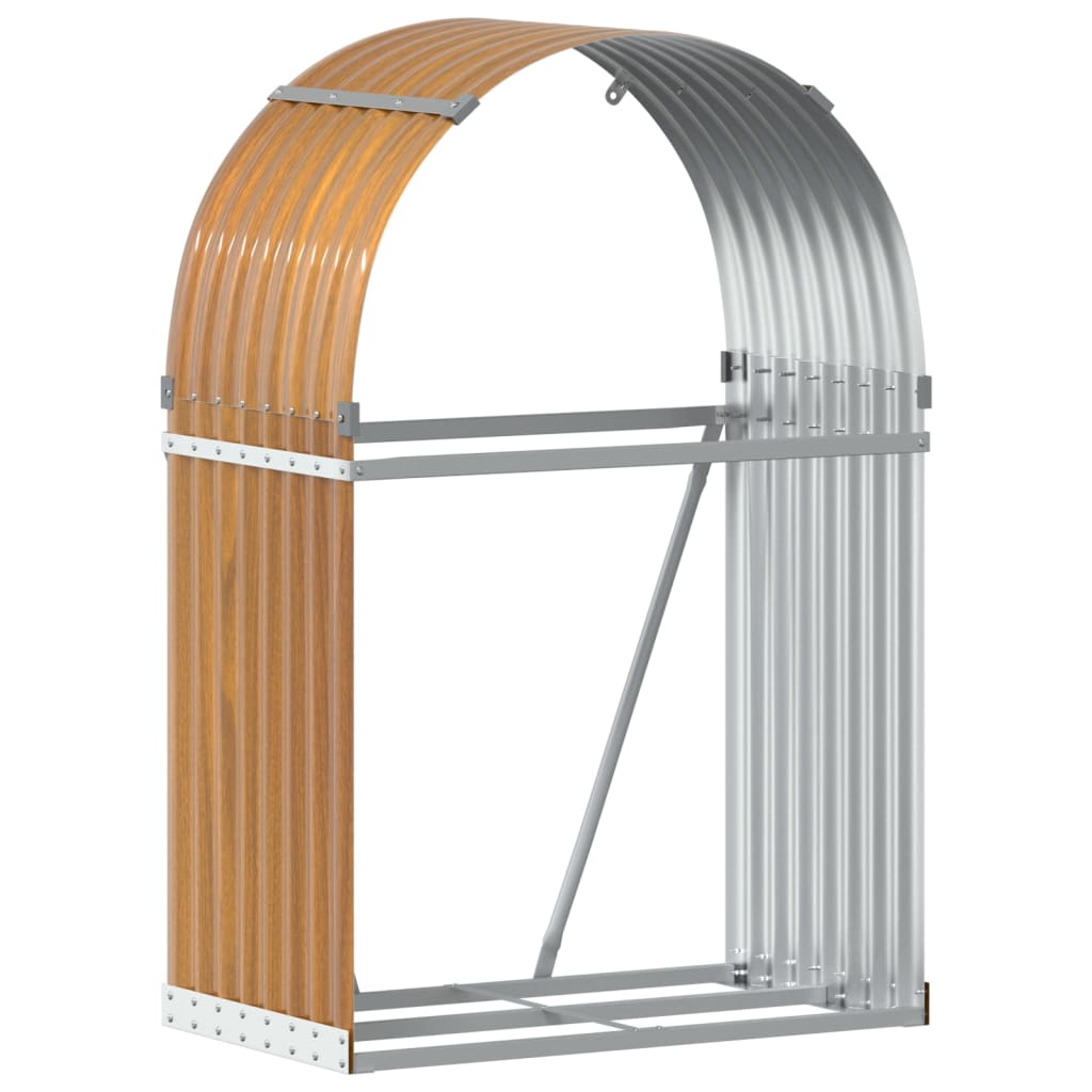 Portaceppi Effetto Legno 80x45x120 cm in Acciaio Zincato