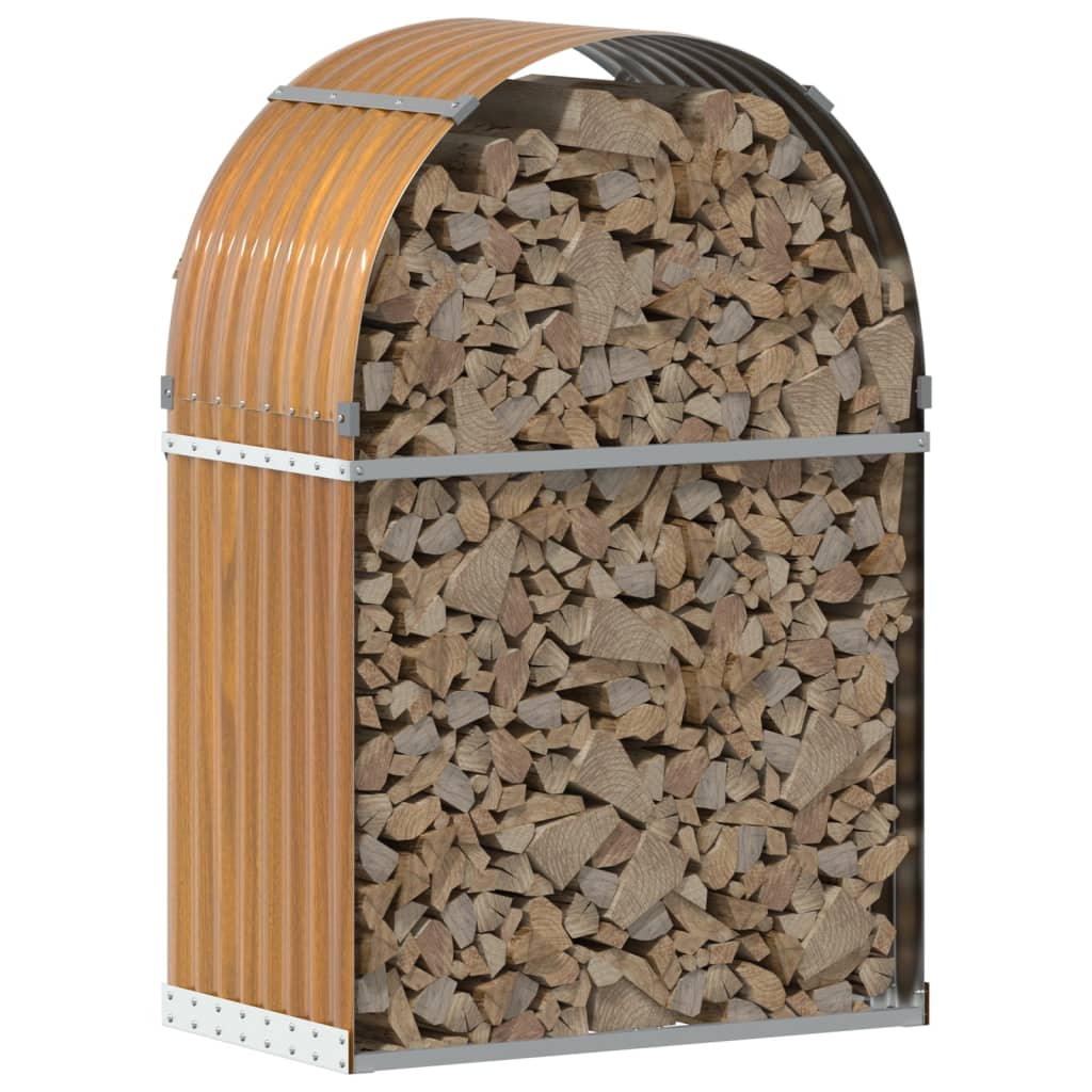 Portaceppi Effetto Legno 80x45x120 cm in Acciaio Zincato