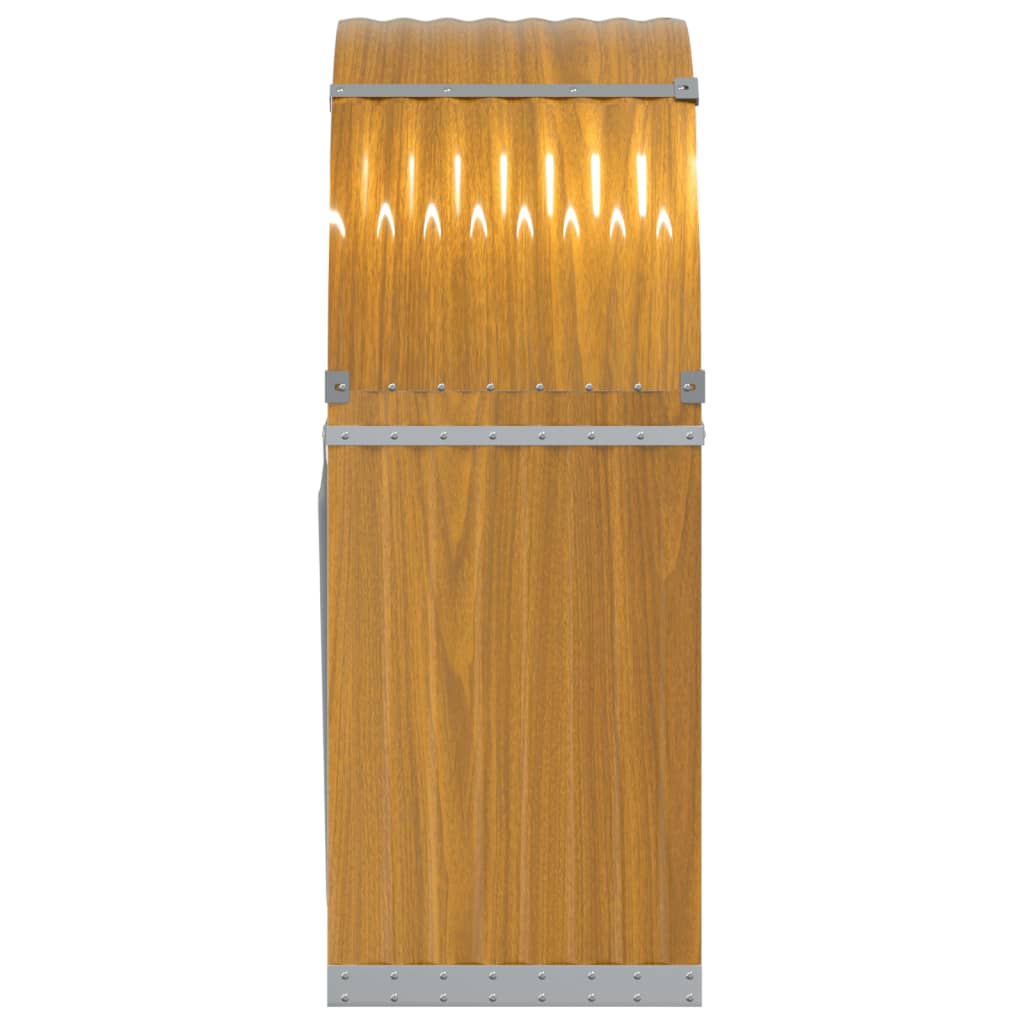 Portaceppi Effetto Legno 80x45x120 cm in Acciaio Zincato