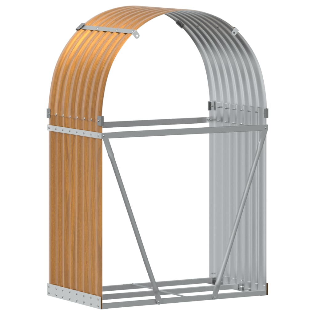 Portaceppi Effetto Legno 80x45x120 cm in Acciaio Zincato
