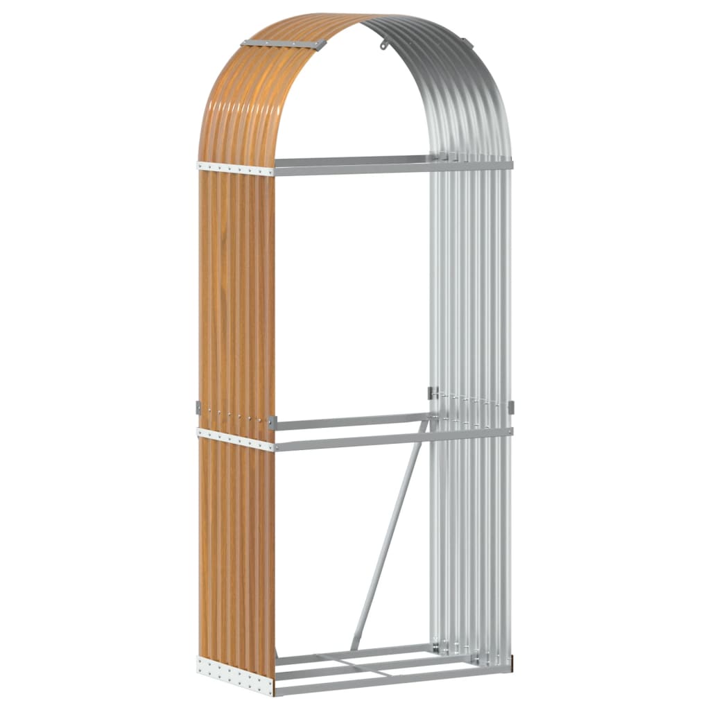 Portaceppi Effetto Legno 80x45x190 cm in Acciaio Zincato