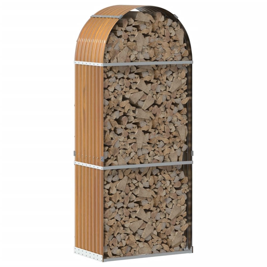 Portaceppi Effetto Legno 80x45x190 cm in Acciaio Zincato