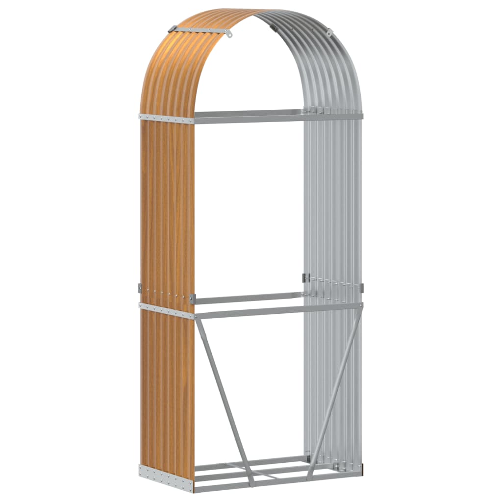 Portaceppi Effetto Legno 80x45x190 cm in Acciaio Zincato