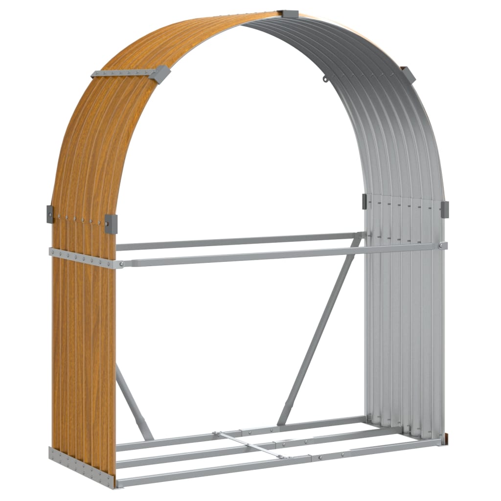Portaceppi Effetto Legno 120x45x140 cm in Acciaio Zincato
