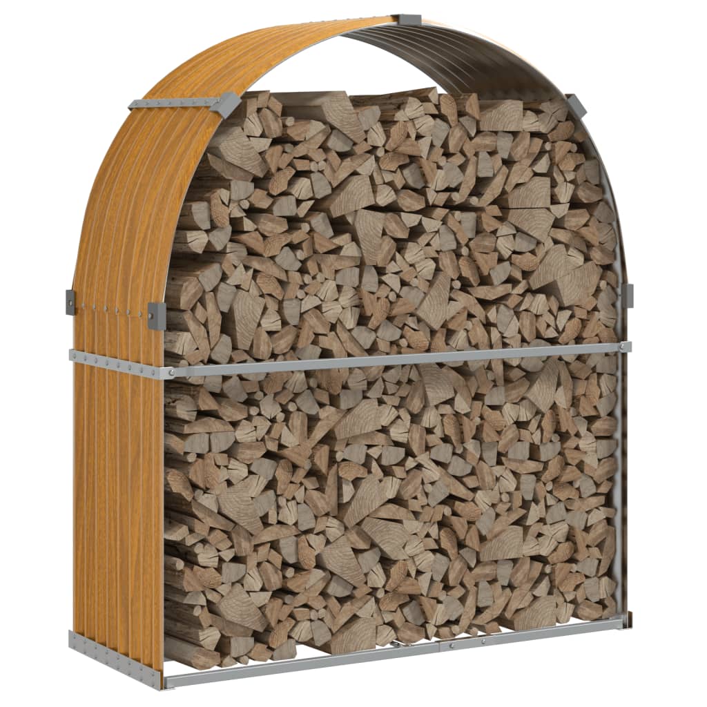 Portaceppi Effetto Legno 120x45x140 cm in Acciaio Zincato