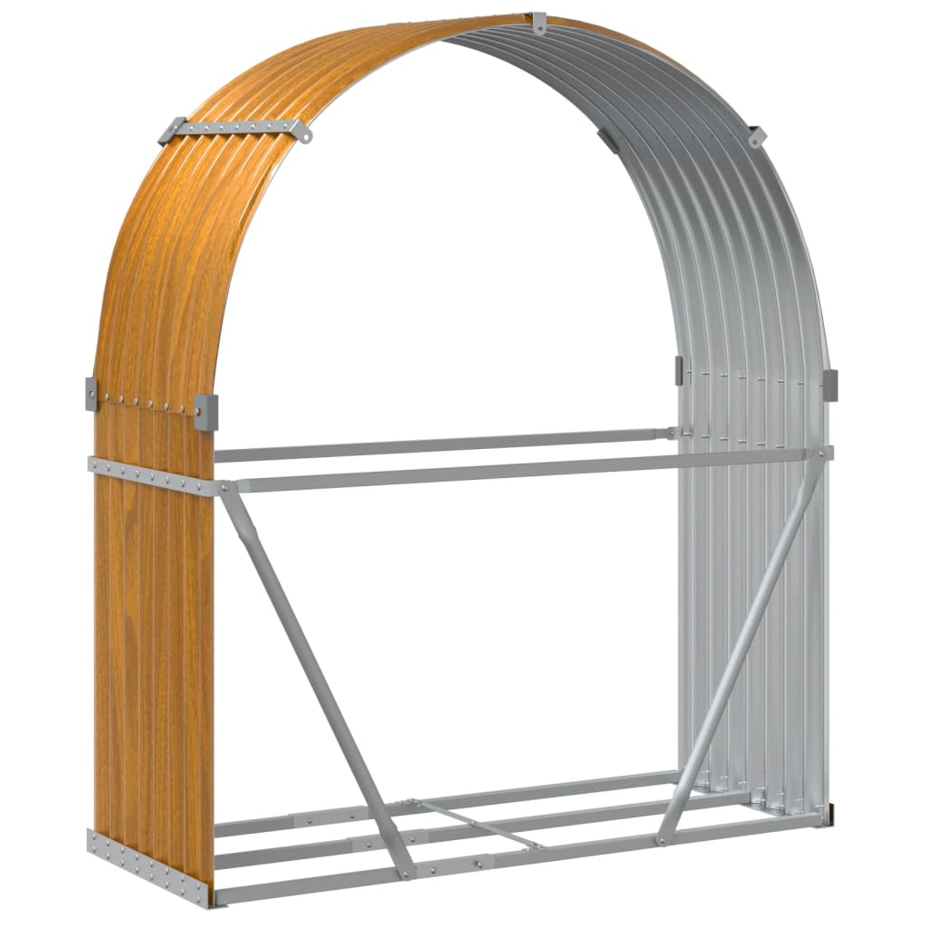 Portaceppi Effetto Legno 120x45x140 cm in Acciaio Zincato