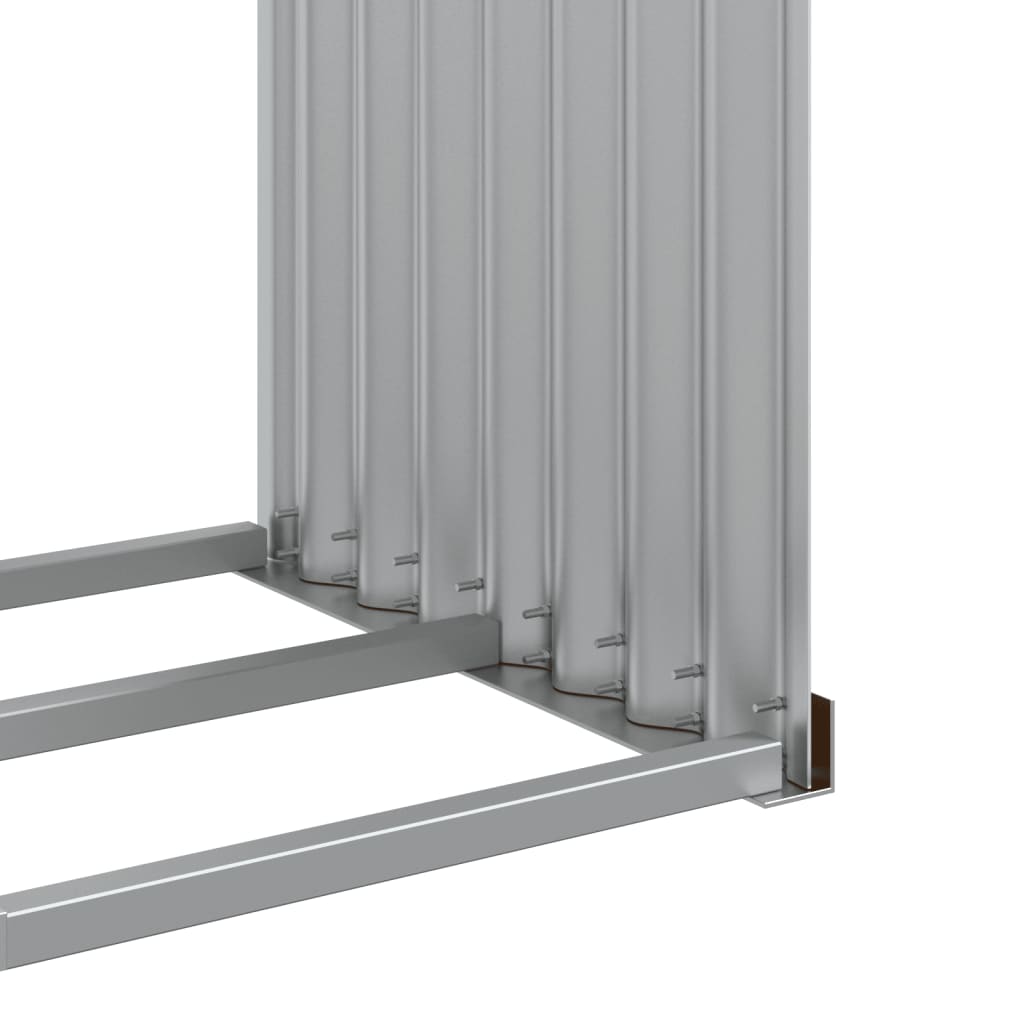 Portaceppi Effetto Legno 120x45x140 cm in Acciaio Zincato