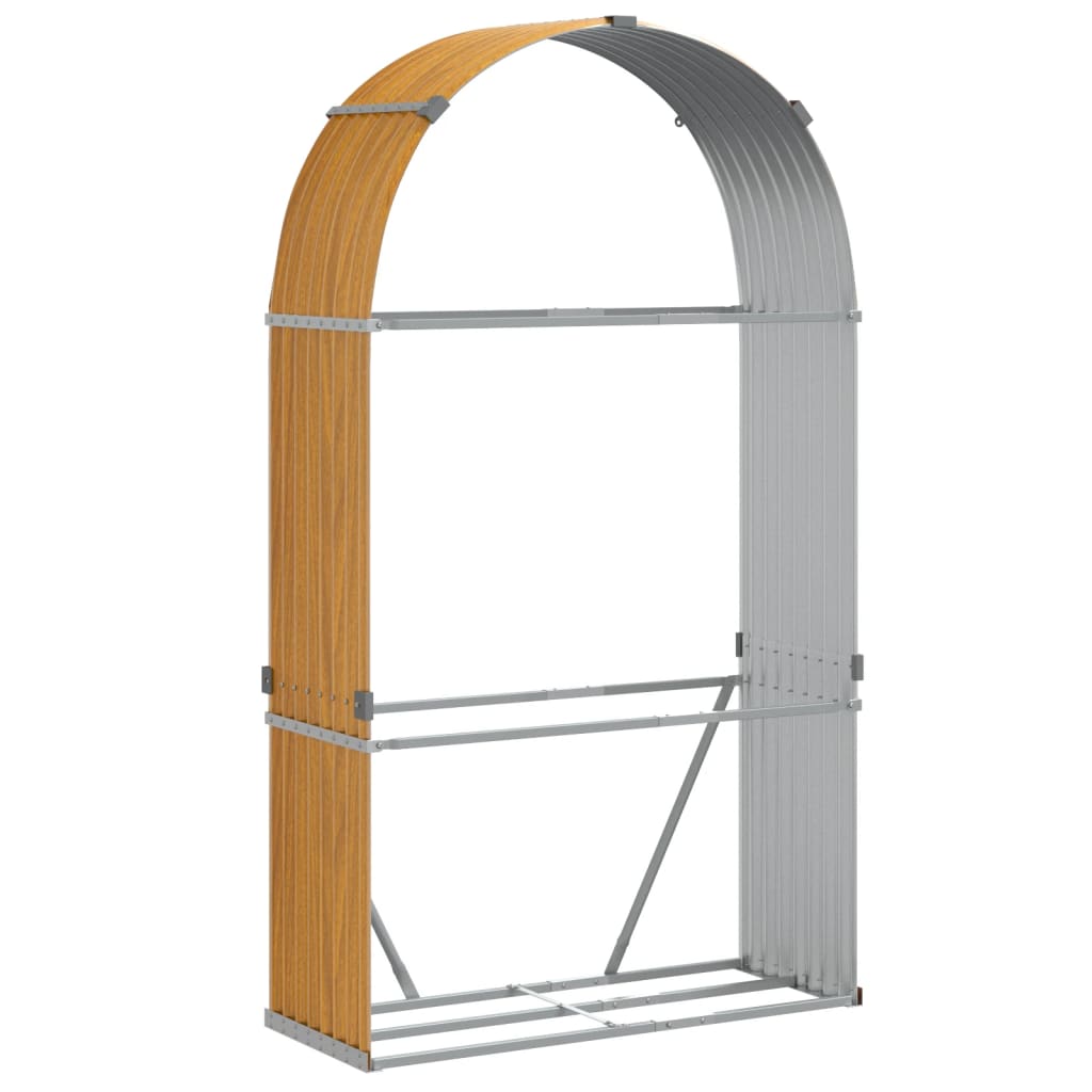 Portaceppi Effetto Legno 120x45x210 cm in Acciaio Zincato