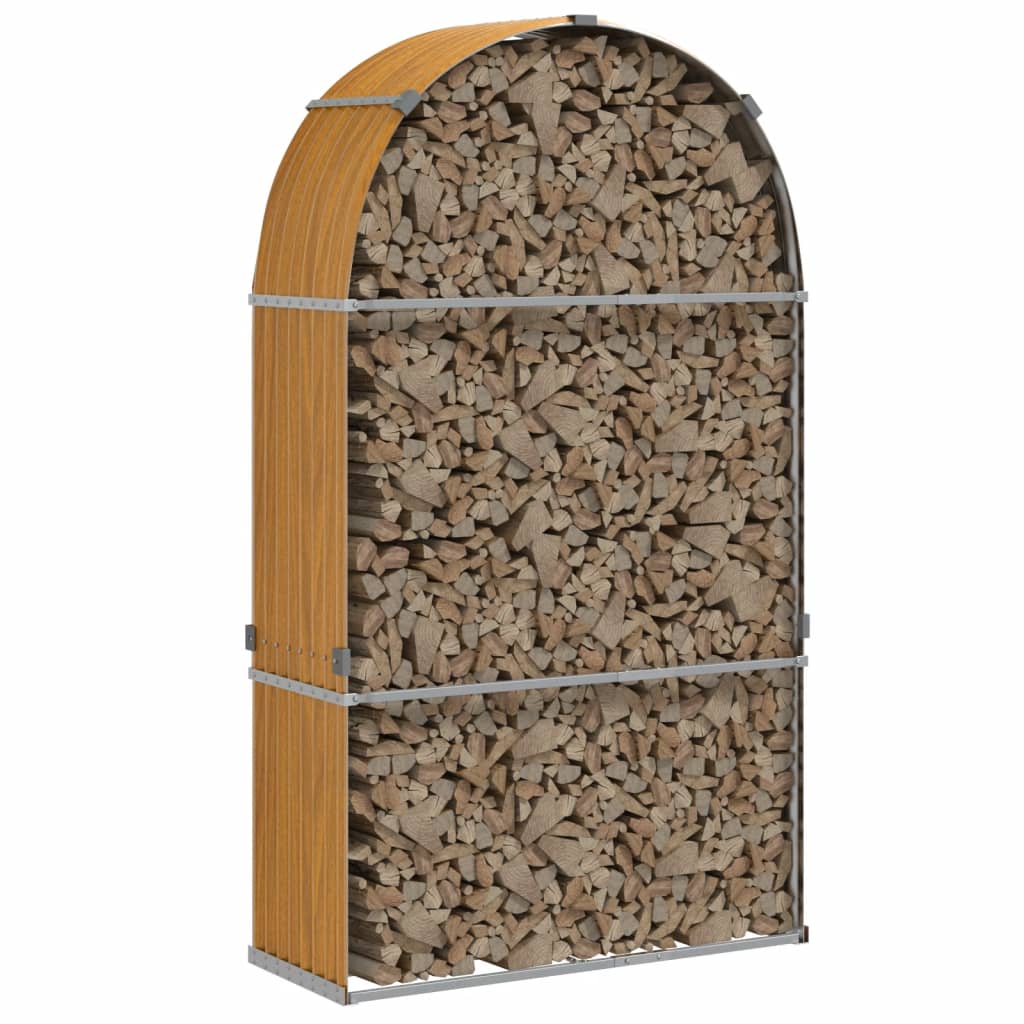 Portaceppi Effetto Legno 120x45x210 cm in Acciaio Zincato