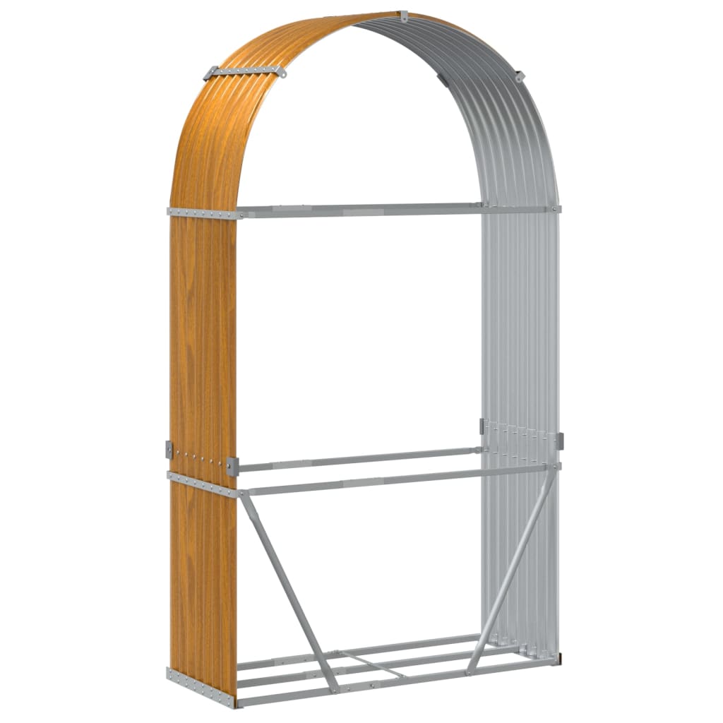 Portaceppi Effetto Legno 120x45x210 cm in Acciaio Zincato