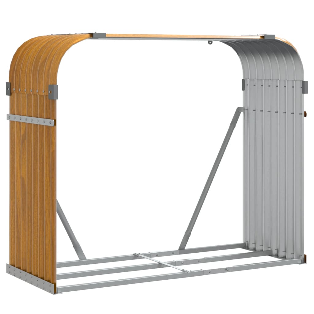 Portaceppi Effetto Legno 120x45x100 cm in Acciaio Zincato