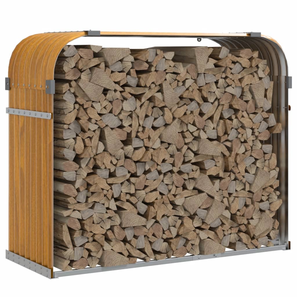 Portaceppi Effetto Legno 120x45x100 cm in Acciaio Zincato