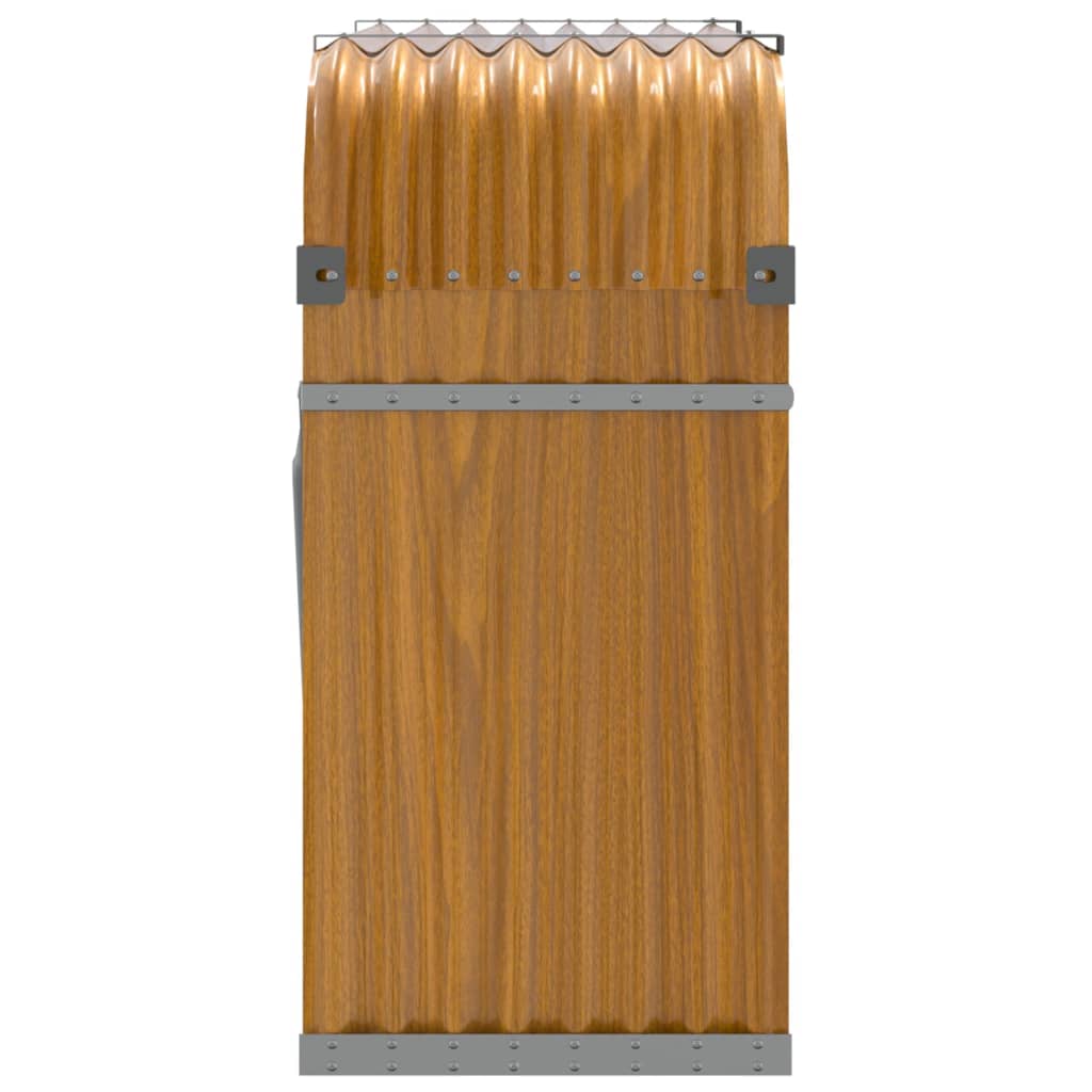 Portaceppi Effetto Legno 120x45x100 cm in Acciaio Zincato