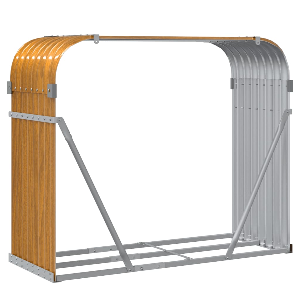 Portaceppi Effetto Legno 120x45x100 cm in Acciaio Zincato