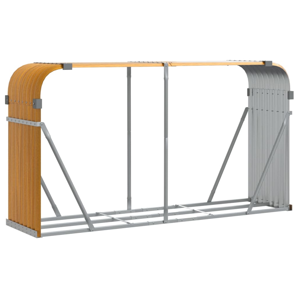 Portaceppi Effetto Legno 180x45x100 cm in Acciaio Zincato