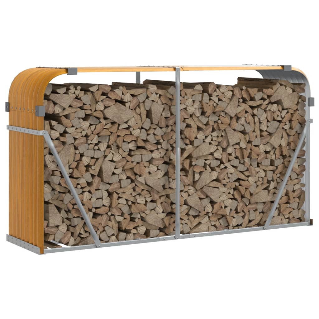 Portaceppi Effetto Legno 180x45x100 cm in Acciaio Zincato
