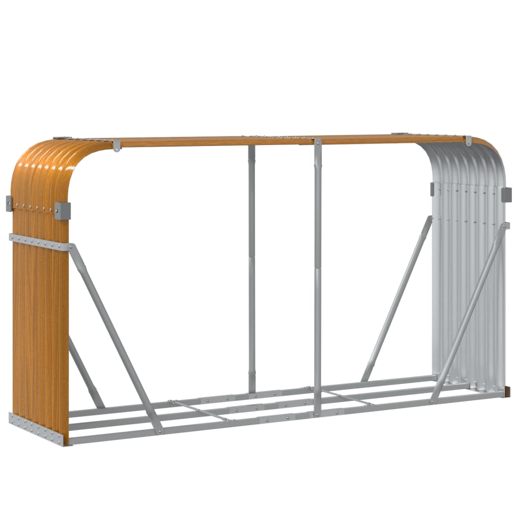 Portaceppi Effetto Legno 180x45x100 cm in Acciaio Zincato
