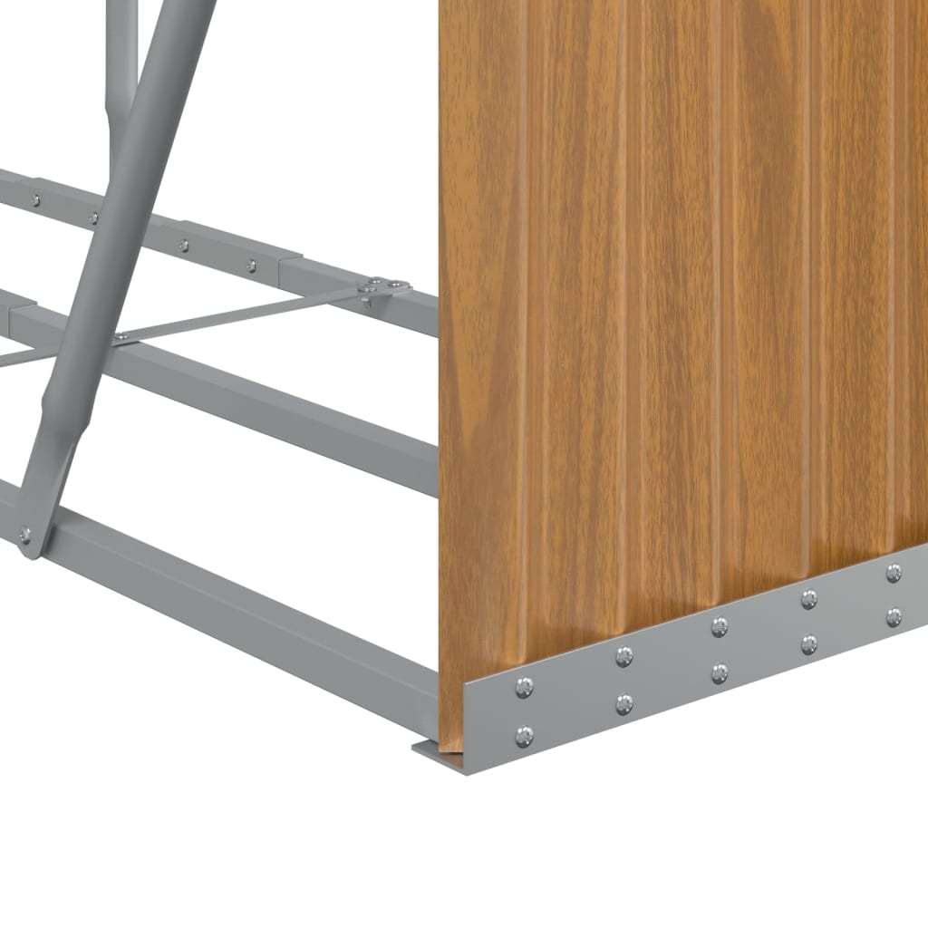Portaceppi Effetto Legno 180x45x100 cm in Acciaio Zincato
