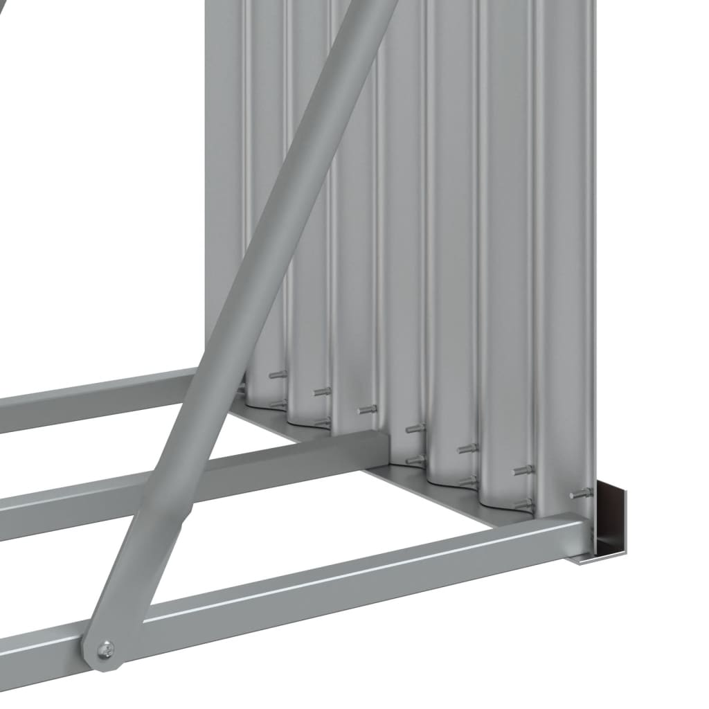 Portaceppi Effetto Legno 180x45x100 cm in Acciaio Zincato