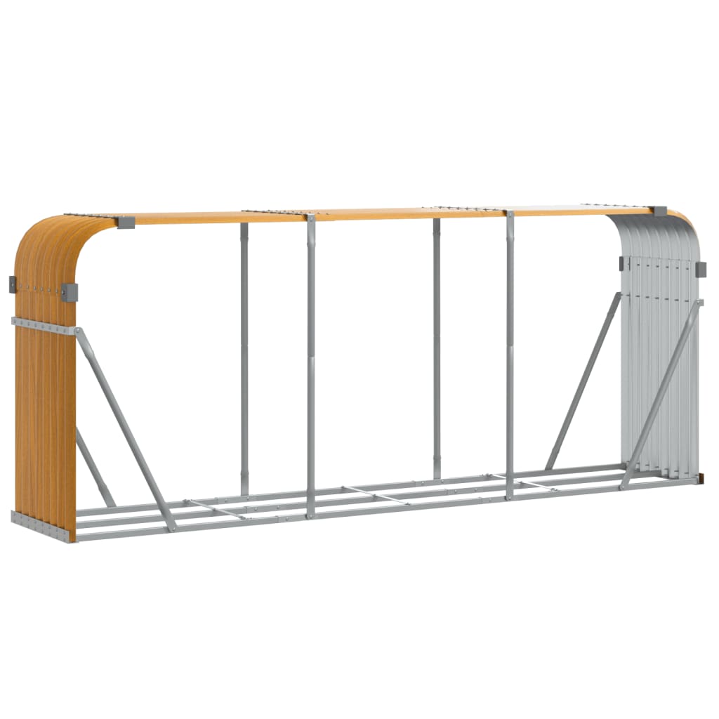 Portaceppi Effetto Legno 234x45x100 cm in Acciaio Zincato