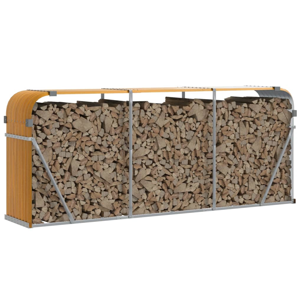 Portaceppi Effetto Legno 234x45x100 cm in Acciaio Zincato