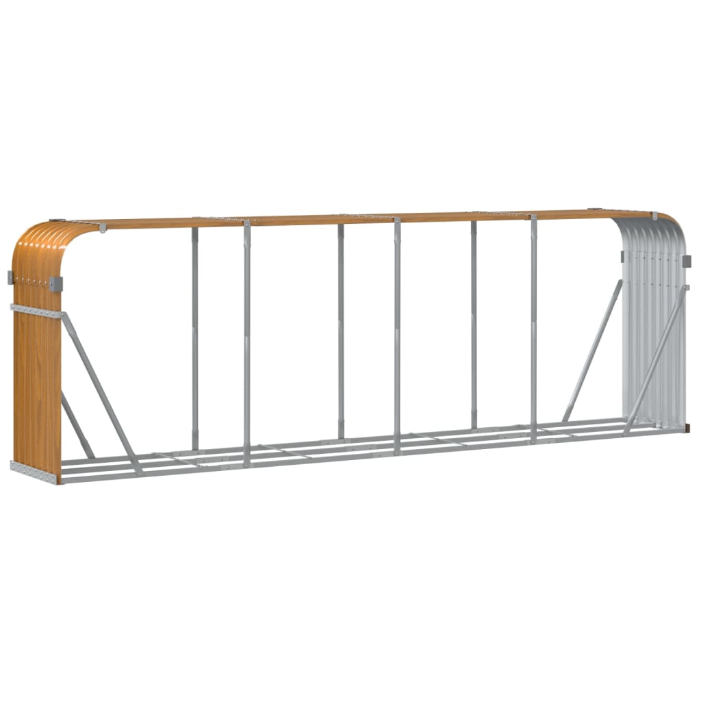 Portaceppi Effetto Legno 300x45x100 cm in Acciaio Zincato