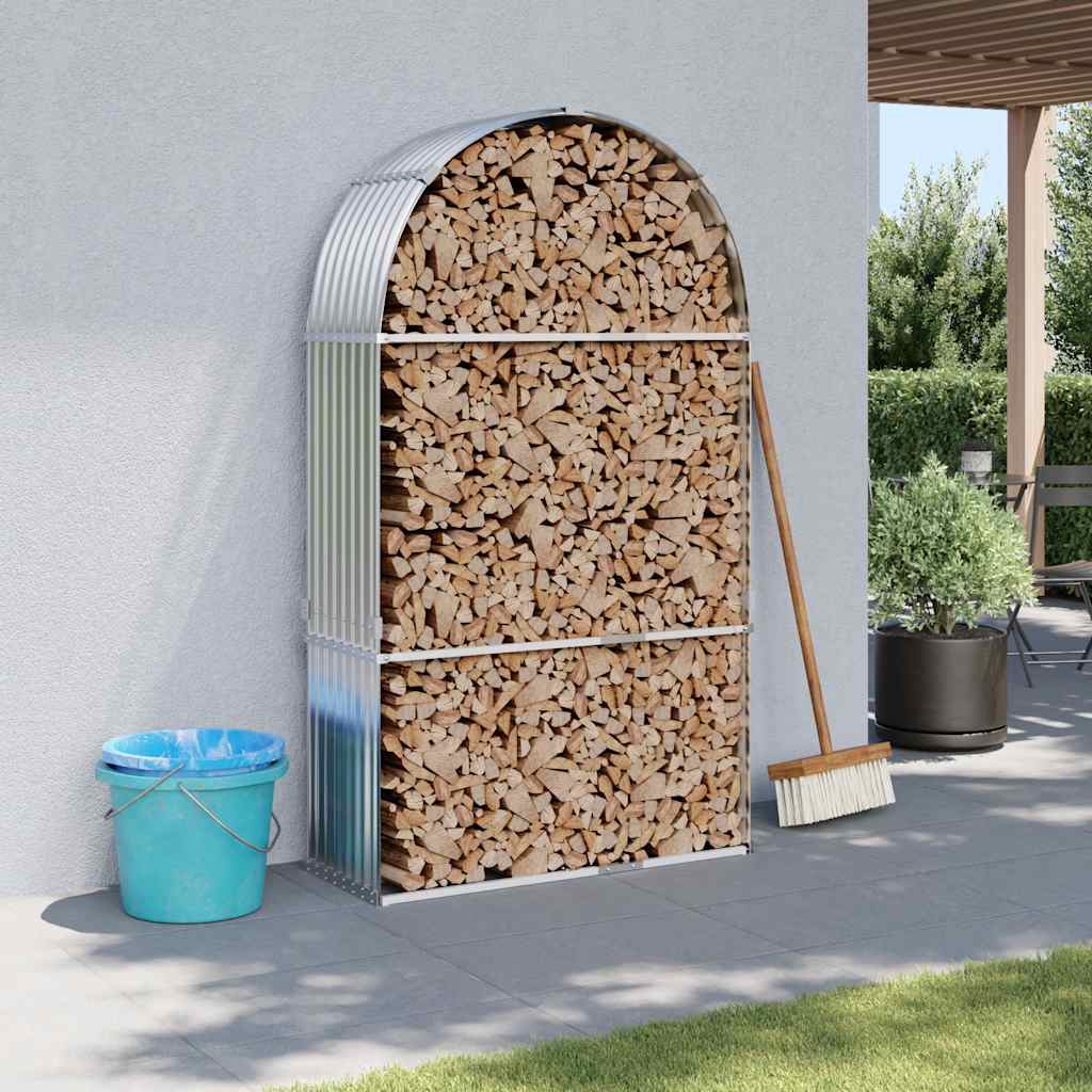 Portaceppi Argento 120x45x210 cm in Acciaio Zincato