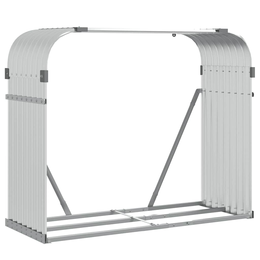 Portaceppi Argento 120x45x100 cm in Acciaio Zincato