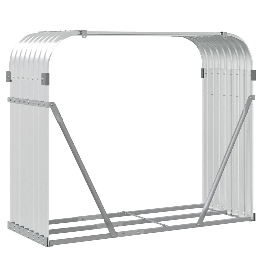 Portaceppi Argento 120x45x100 cm in Acciaio Zincato