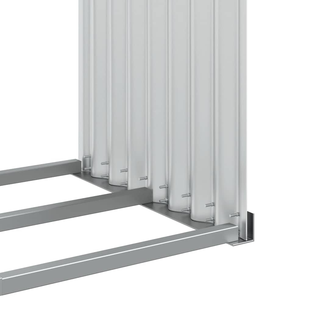 Portaceppi Argento 120x45x100 cm in Acciaio Zincato