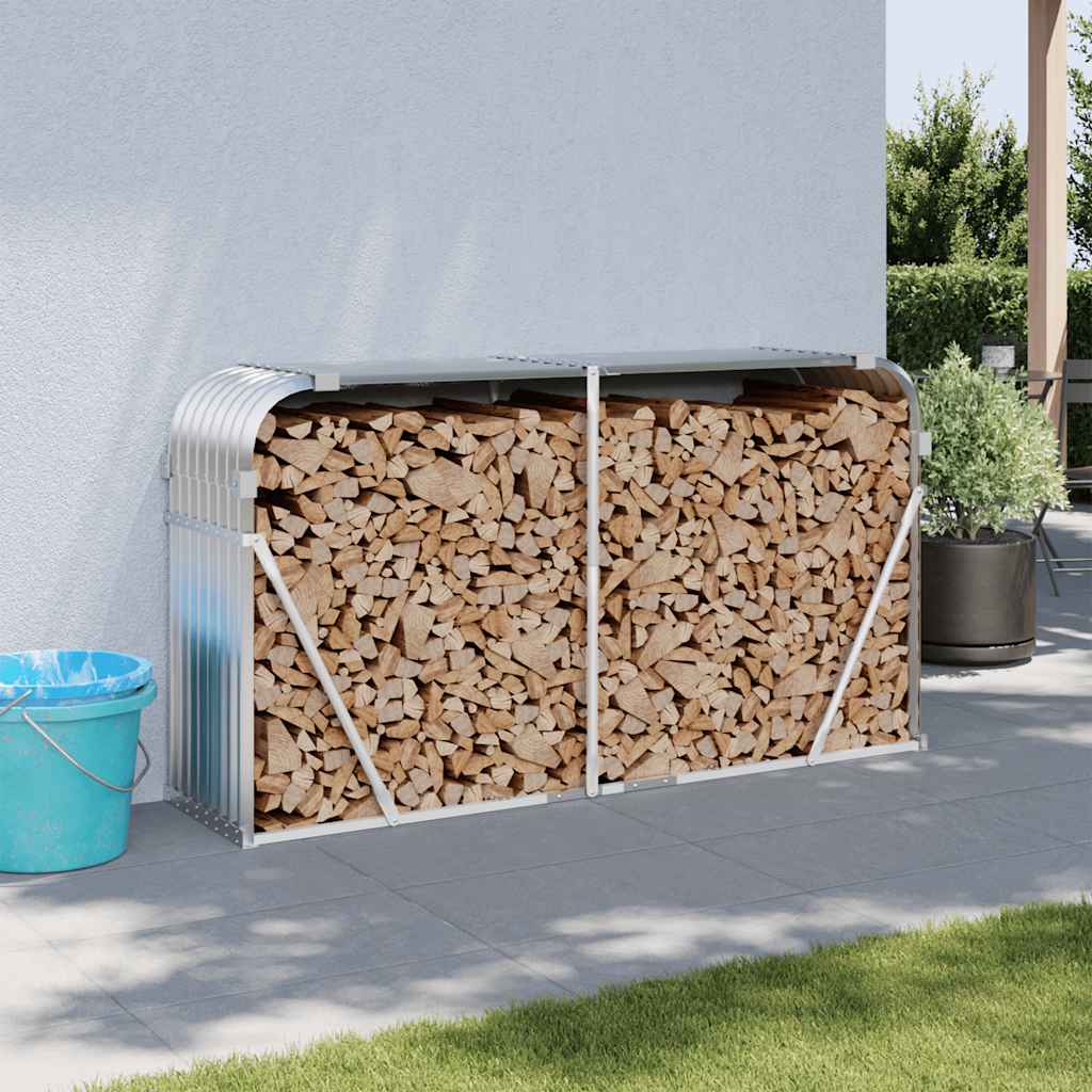 Portaceppi Argento 180x45x100 cm in Acciaio Zincato