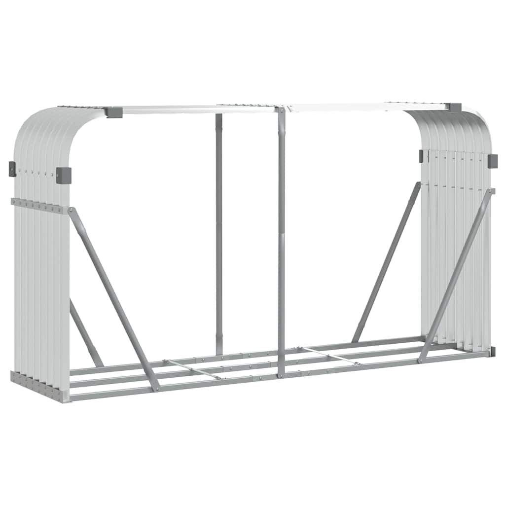 Portaceppi Argento 180x45x100 cm in Acciaio Zincato