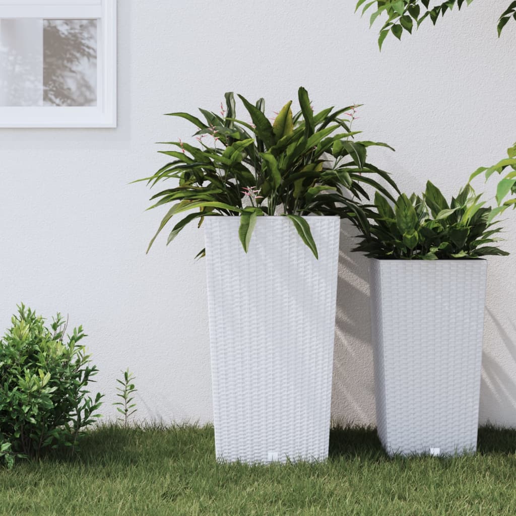 Fioriera con Interno Rimovibile Bianca 21 / 49 L PP Rattan