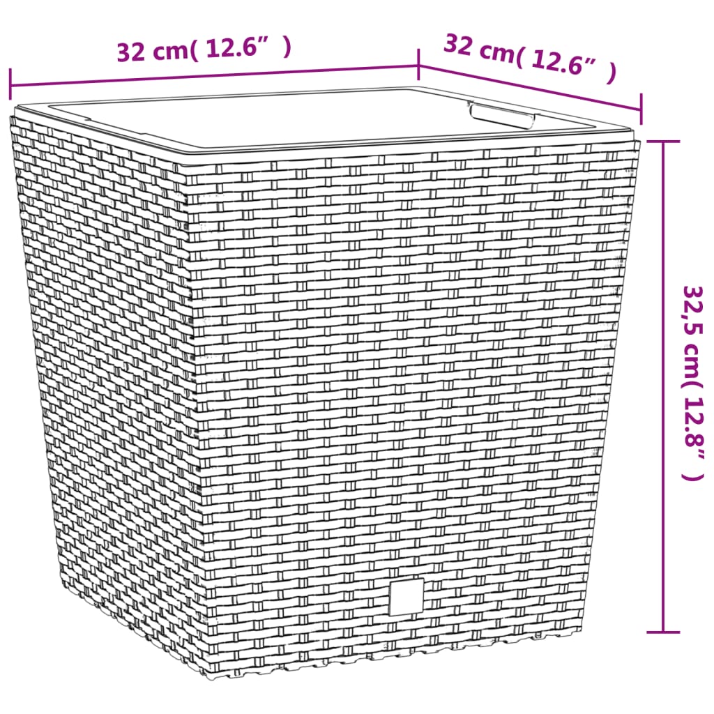 Fioriera con Interno Rimovibile Antracite 21 / 32 L PP Rattan